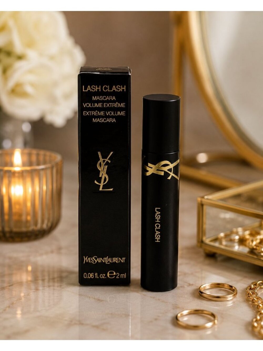 YSL Lash Clash Extreme Volume Mascara Mini 2ml 0.06oz New In Box Nior Black